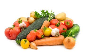 Fototapeta na wymiar bio fresh vegetables on white background