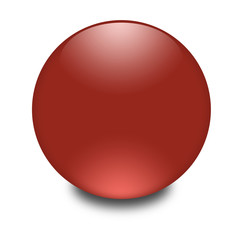 3d glass orb red