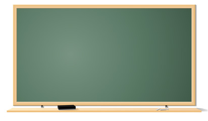 Clean classroom blackboard isolated on white background.