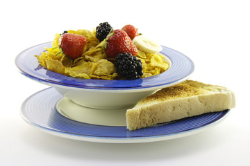 Cornflakes and Fruit with Toast