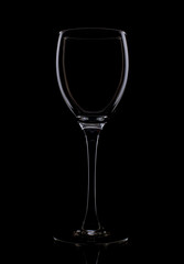 wineglass on the black