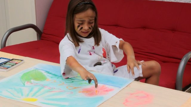 pastels secs avec les mains