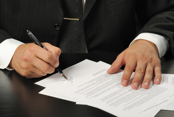 businessman the signing contract