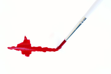 Paint Brush with Red Paint