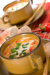 Corn and red chilli chowder