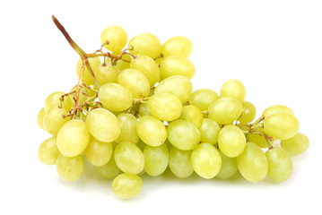 bunch of fresh green grapes isolated