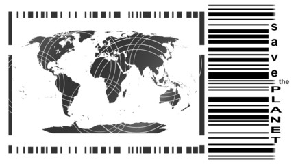 Save The Planet (barcode) B&W edition