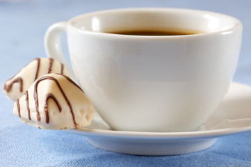 White chocolates and coffee