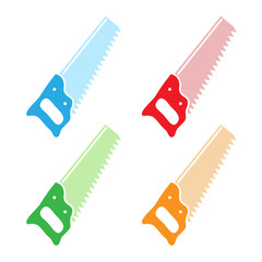 vector icons of hand saw