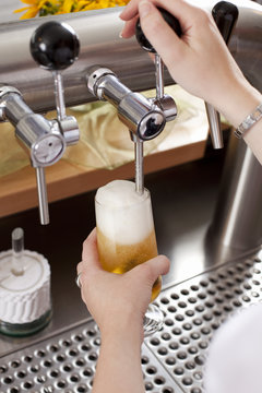 frisch gezapftes bier