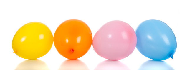 Row of colorful balloons