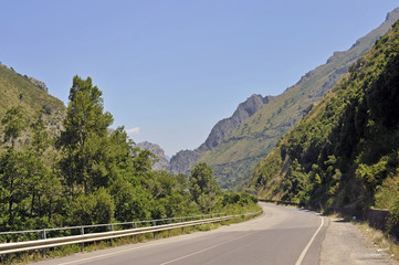 Highway across mountain, Salerno, Italy