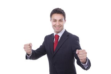 portrait of a young bussiness man isolated on white