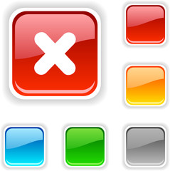 Obraz premium Cross square button. Used blends