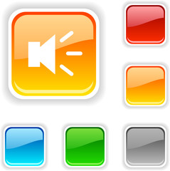 Sound  square button. Used blends.