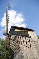 Closeup of wood windmill