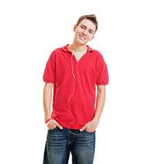 smiley guy listening music