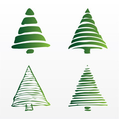 A set of vector Christmas trees