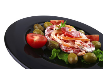 tomatoes salad and olives