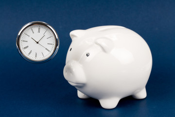 Piggy Bank and clock