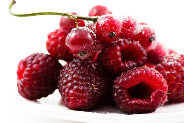 Red fruits with sugar