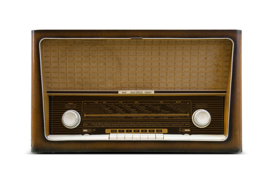retro vintage radio isloated on white