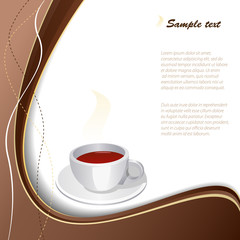 Cup of coffee with abstract background.