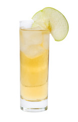 cocktal with apple . isolated