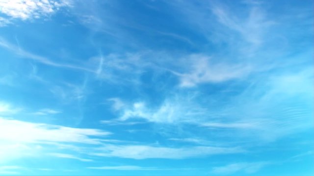 fullHD 3d blue sky with perfectly moving white clouds
