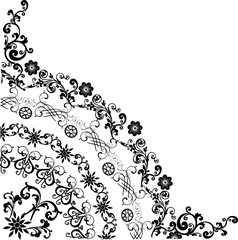 quadrant with flowers and curls