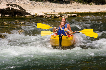 People on canoe