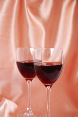 Two glasses with red wine