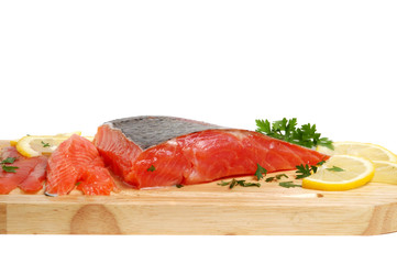 Fresh salmon steak