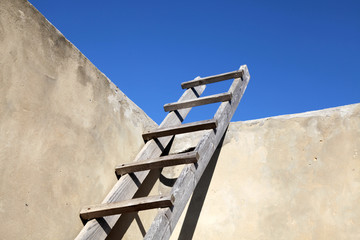 old stairs at wall