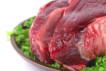 uncooked meat on plate