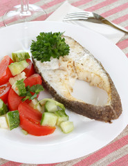 Fish with vegetables.