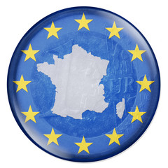 3D-Button - Eurozone - Frankreich