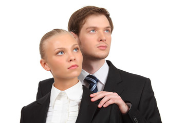 young couple isolated on white
