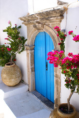 Old traditionald door on Kythera island, Greece