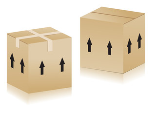 3d vector illustrated carton boxes