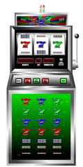 lucky seven slot machine vector illustration