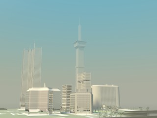 futuristic desert city