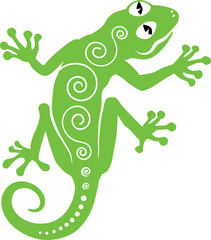 green ornamental lizard