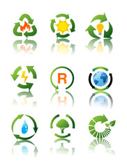 Vector set of environmental recycling icons