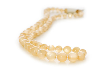 Pearl necklace isolated on the white