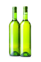 Wine bottles isolated on the white