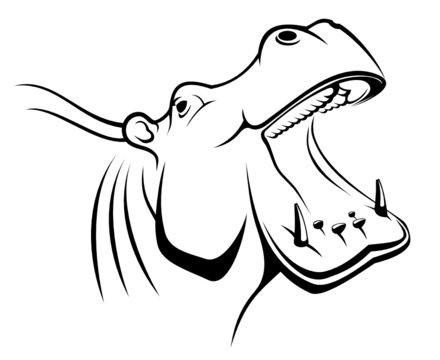 Hippopotamus head as a mascot