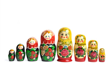 Matreshka line isolated two set