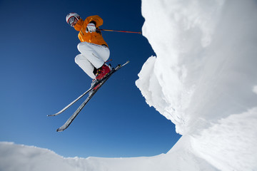 jumping skier