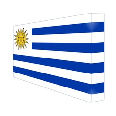 Fototapeta premium brique glassy avec drapeau uruguay